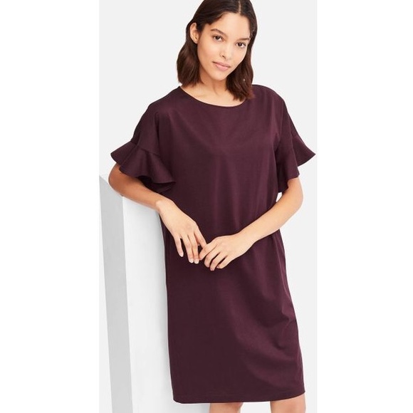 Uniqlo Dresses & Skirts - UNIQLO Plum Frill Dress | XS
